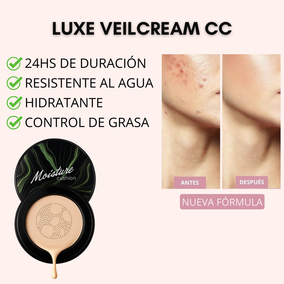 Base Moisture Cushion Luxe VeilCream CC + Brocha de Regalo